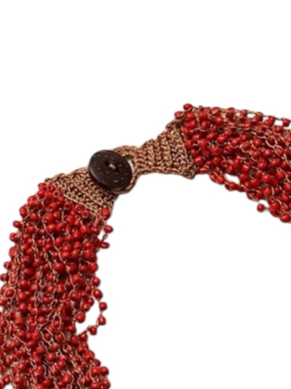 Red Beaded Multi-Strand Necklace - Picture 2 of 2